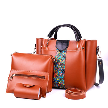 Delicacy 4 Pcs Brown Handbag