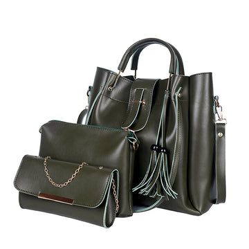 Queen 3 Pieces Olive Green Handbag