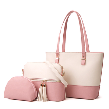 Dream White and Pink 3 Piece Handbag