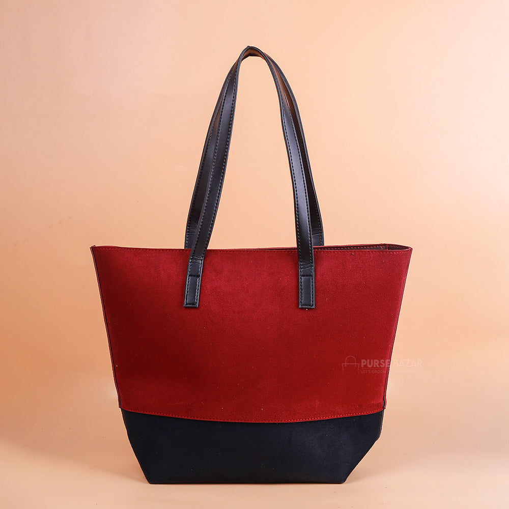 Red and Black tote bag - Purse Bazar 