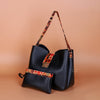 Classy 2 PCs Black Shoulder Ba